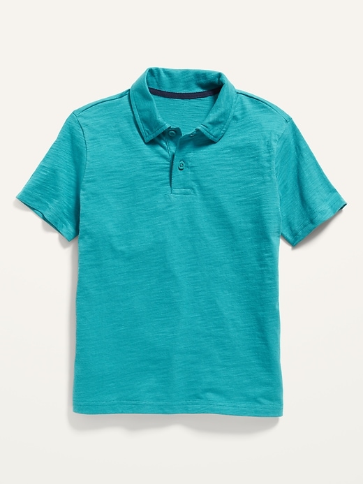 View large product image 1 of 1. Slub-Knit Jersey Polo Shirt For Boys