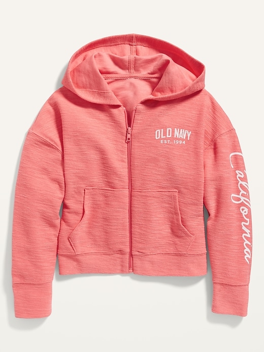 View large product image 1 of 2. Lightweight Logo Zip Hoodie for Girls