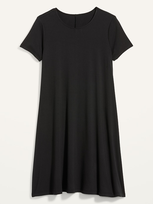 View large product image 2 of 2. Jersey-Knit Short-Sleeve Swing Dress