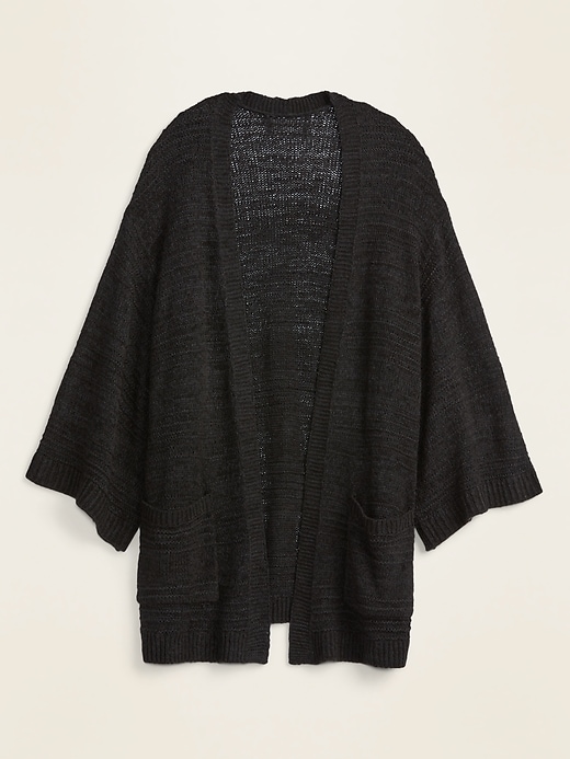 Image number 4 showing, Textured Open-Front Sweater for Women
