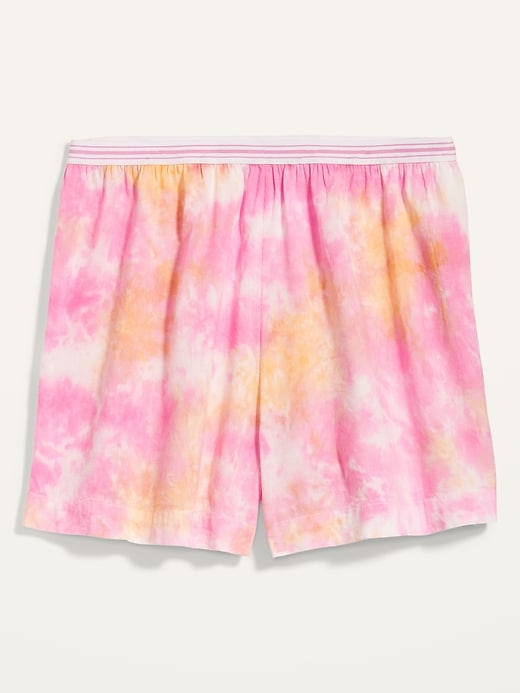 Image number 2 showing, High-Waisted Soft-Woven Pajama Shorts -- 4-inch inseam