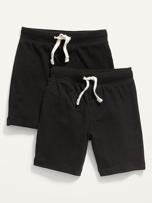 Old Navy Unisex Jersey-Knit Jogger Shorts 2-Pack for Toddler black. 1