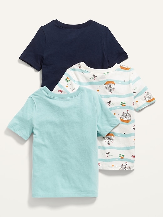 View large product image 2 of 2. Unisex Crew-Neck T-Shirt 3-Pack for Toddler
