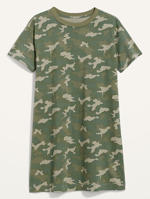 View large product image 2 of 2. Loose Vintage Camo T-Shirt Shift Dress