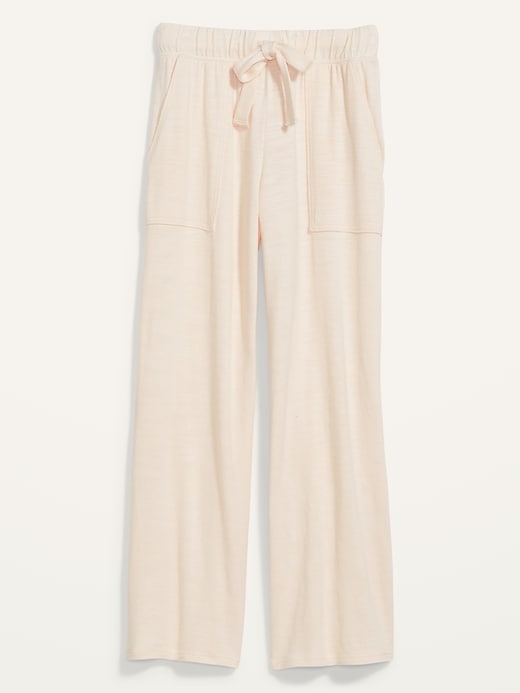 View large product image 2 of 2. High-Waisted Cozy Plush-Knit Pajama Pants