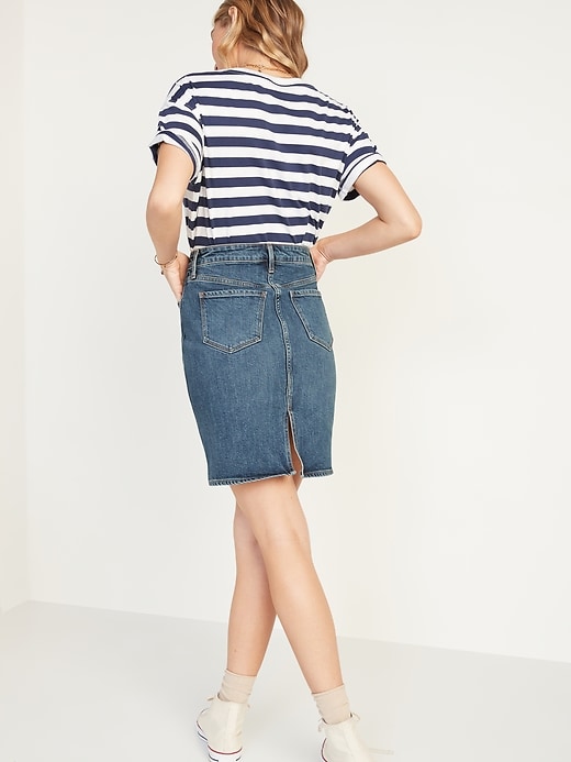 Image number 7 showing, Extra High-Waisted Jean Skirt for Women