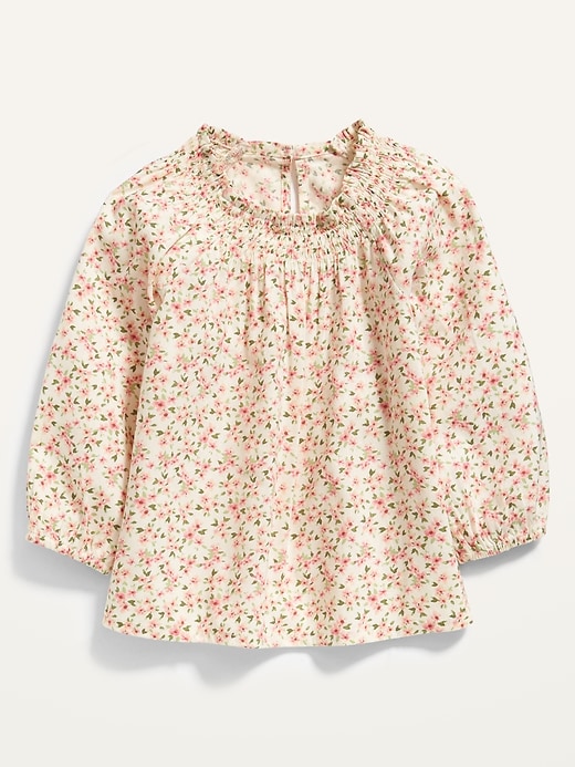 Old Navy Smocked-Neck Floral-Print Top for Toddler Girls. 1