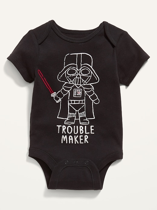 Old Navy Unisex Licensed Pop-Culture Graphic Bodysuit for Baby black. 1