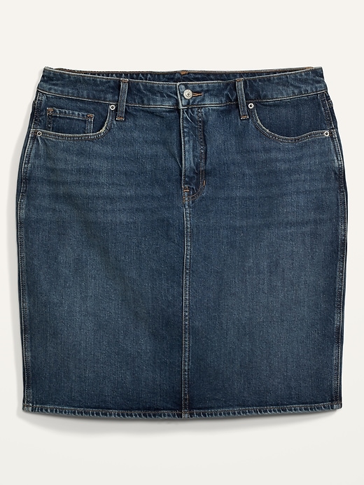 Image number 4 showing, Extra High-Waisted Secret-Smooth Pockets Plus-Size Jean Skirt