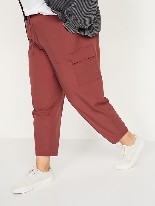 Image number 1 showing, High-Waisted StretchTech Utility Plus-Size Ankle Pants