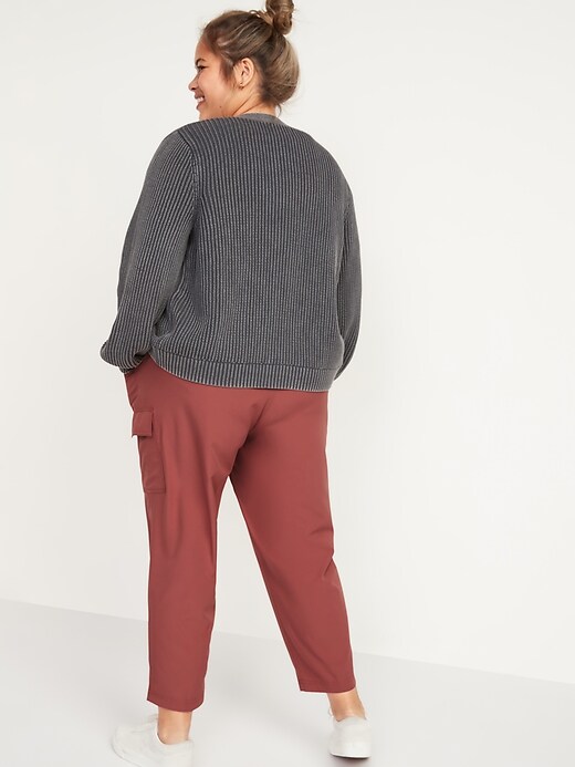 Image number 2 showing, High-Waisted StretchTech Utility Plus-Size Ankle Pants