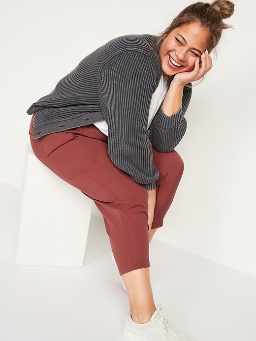 Image number 3 showing, High-Waisted StretchTech Utility Plus-Size Ankle Pants