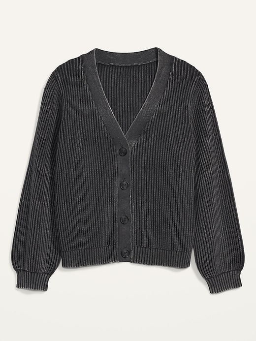 Image number 4 showing, Acid-Wash Shaker-Stitch Button-Front Plus-Size Cardigan Sweater
