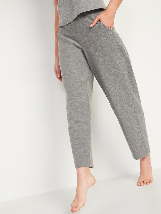 View large product image 1 of 2. Extra High-Waisted Lightweight Textured Barrel-Leg Sweatpants
