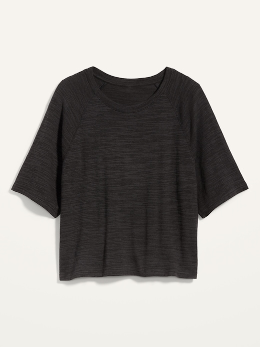 View large product image 2 of 2. Cozy Plush-Knit Elbow-Sleeve Sweatshirt