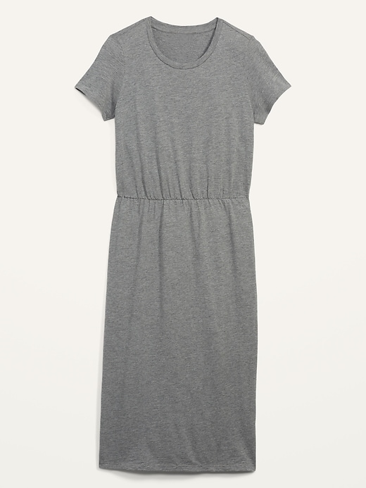 Image number 4 showing, Waist-Defined Slub-Knit Midi T-Shirt Dress for Women