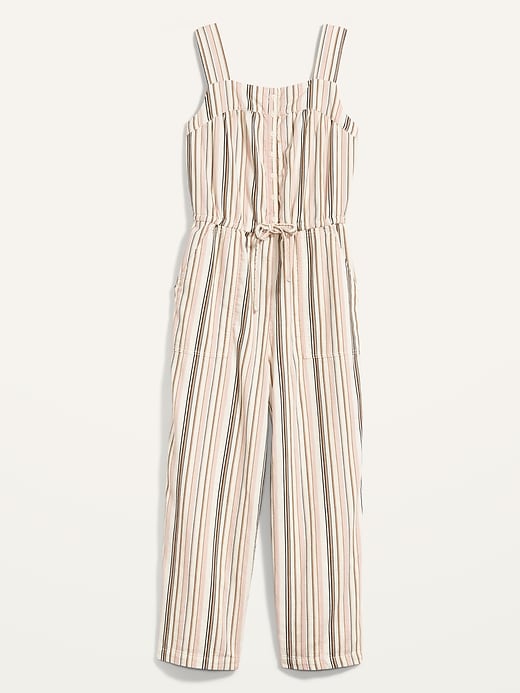 Image number 4 showing, Tie-Waist Striped Sleeveless Jumpsuit for Women