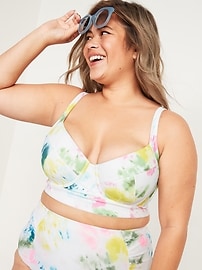 Image number 1 showing, Long-Line Underwire Plus-Size Bralette Swim Top
