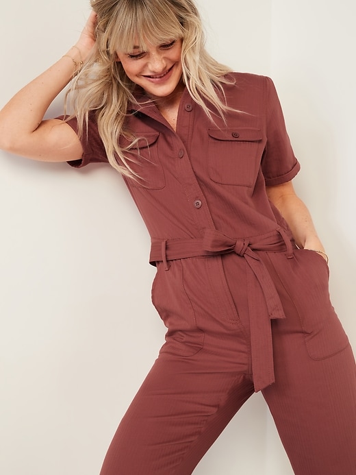 old navy tie belt utility jumpsuit