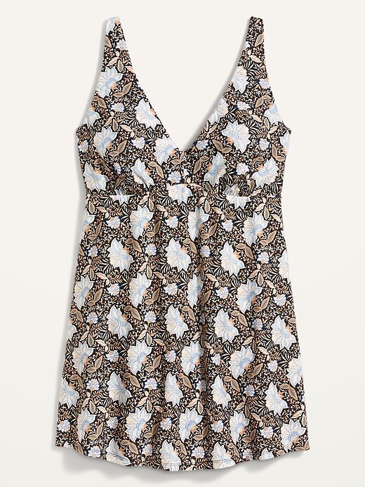 View large product image 2 of 2. V-Neck Secret-Smooth Plus-Size Underwire Swim Dress