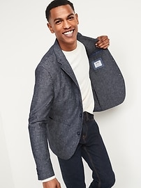 Built-In Flex Linen-Blend Blazer