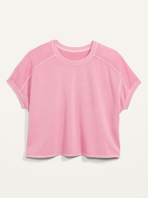 Image number 4 showing, Oversized Garment-Dyed Short-Sleeve Sweatshirt for Women