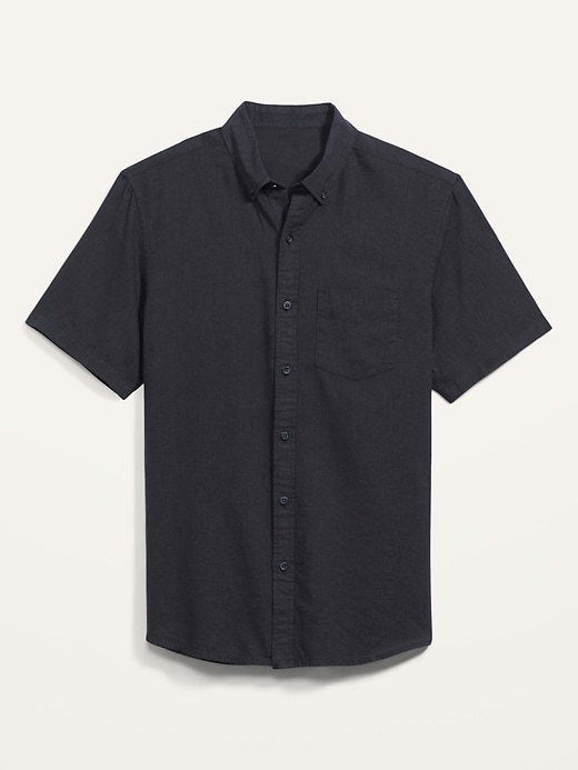 Image number 4 showing, Relaxed-Fit Linen-Blend Short-Sleeve Shirt