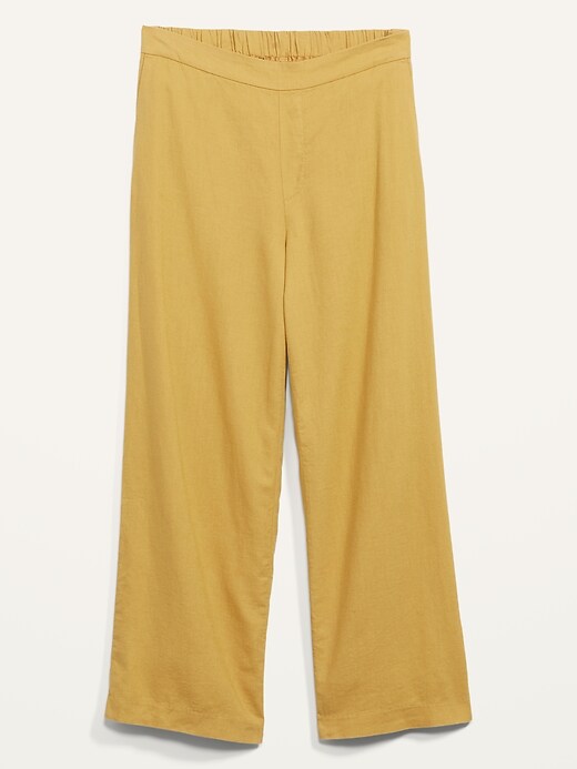 Image number 3 showing, High-Waisted Linen-Blend Culotte Pants for Women