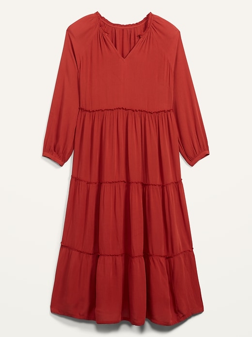 Image number 4 showing, Crinkle-Crepe Ruffle-Tiered Maxi Swing Dress