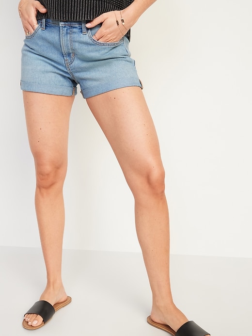 Old Navy Mid-Rise Light-Wash Jean Shorts for Women -- 3-inch inseam. 1