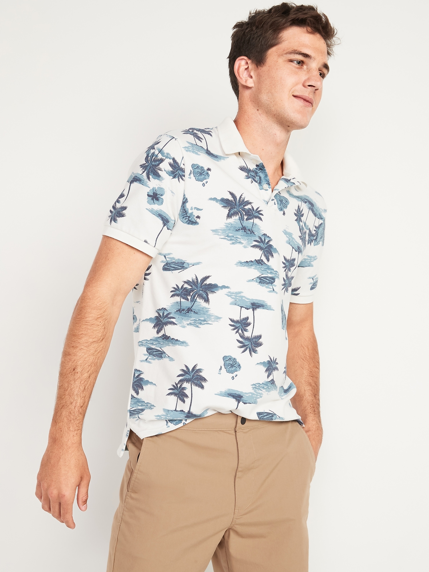 Moisture-Wicking Printed Pro Polo Shirt for Men | Old Navy