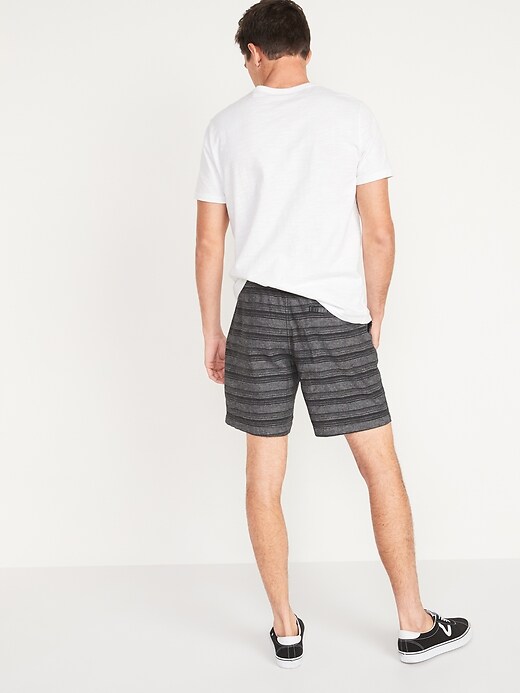View large product image 2 of 2. Striped Linen-Blend Jogger Shorts -- 9-inch inseam