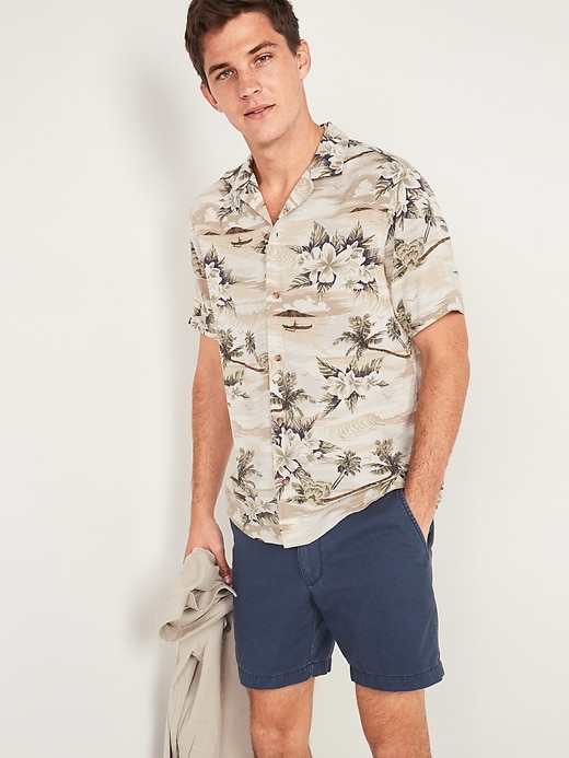 Old Navy - Tropical-Print Short-Sleeve Camp Shirt for Men