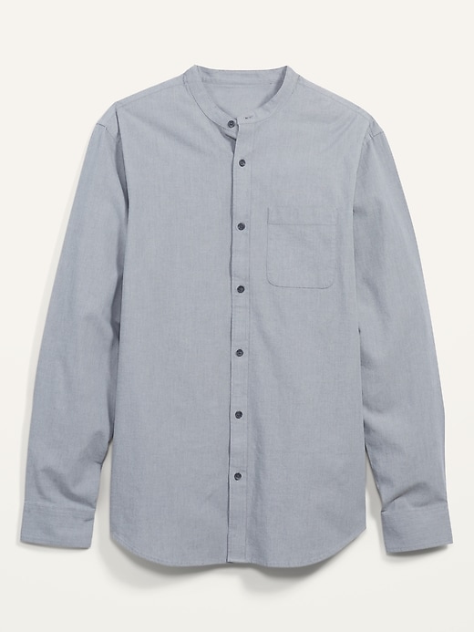 View large product image 2 of 2. Slim-Fit Built-In Flex Banded-Collar Oxford Shirt