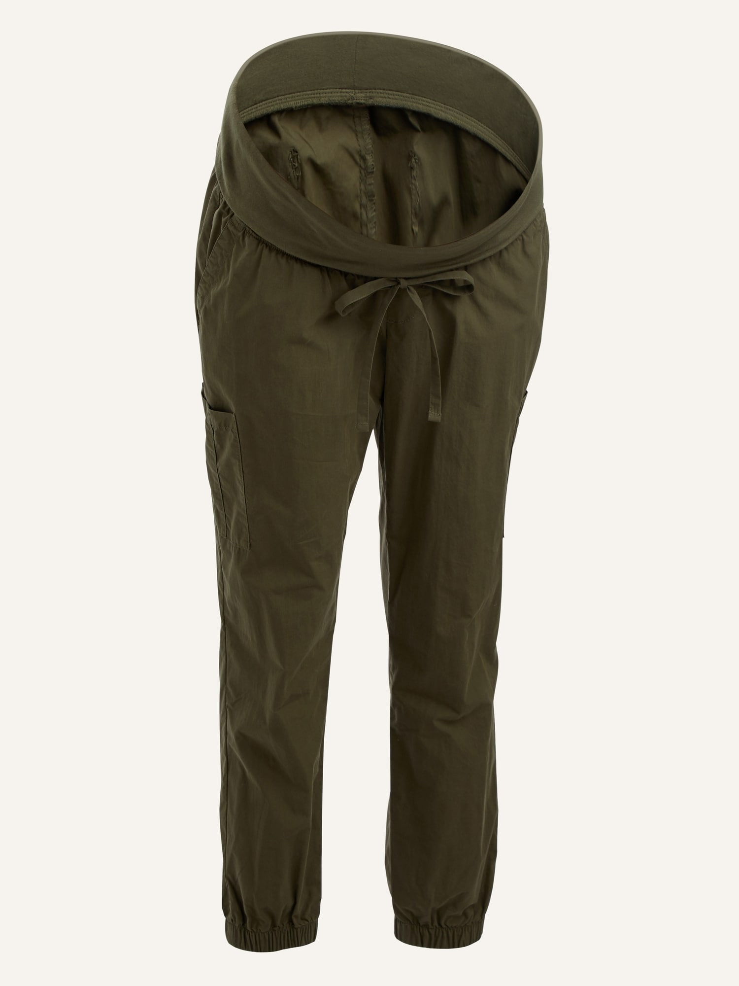 Maternity Rollover-Waist Tapered Jogger Cargo Pants