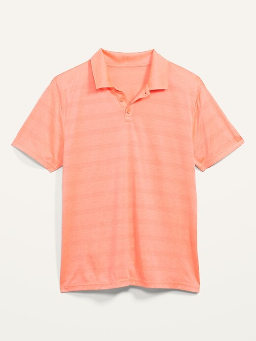 Image number 4 showing, Go-Dry Odor-Control Textured-Stripe Core Polo Shirt