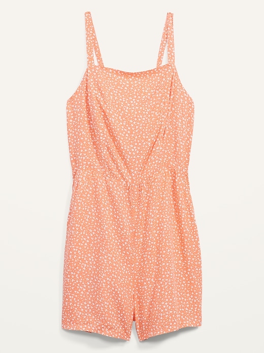 View large product image 2 of 2. Soft-Woven Cami Romper -- 3.5-inch inseam