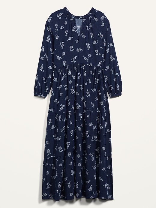 Image number 4 showing, Floral-Print Textured-Dobby Midi Swing Dress for Women
