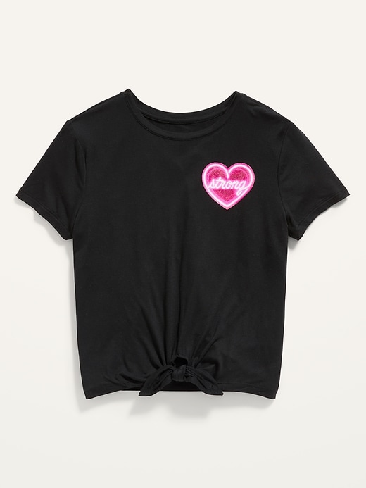 View large product image 1 of 1. Luxe Tie-Hem Tee for Girls