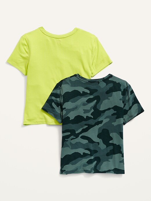 View large product image 2 of 2. 2-Pack Luxe Tie-Hem Tee for Girls