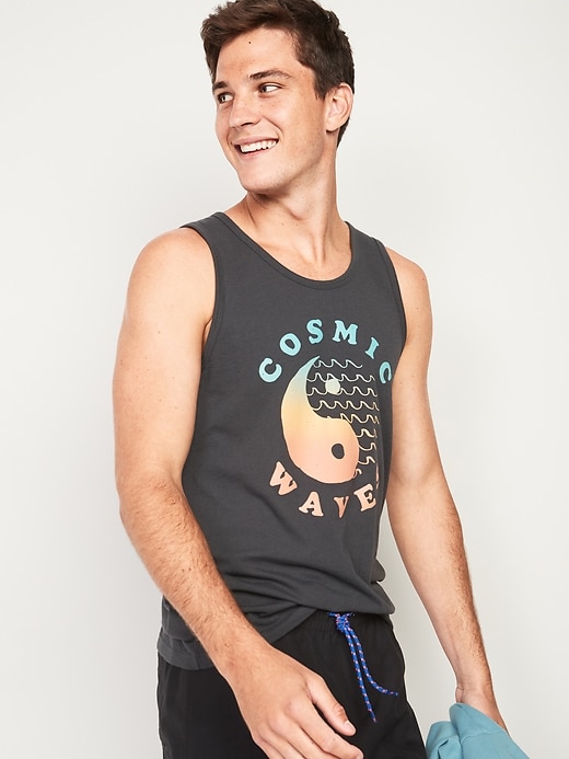 Image number 1 showing, Graphic Soft-Washed Tank Top