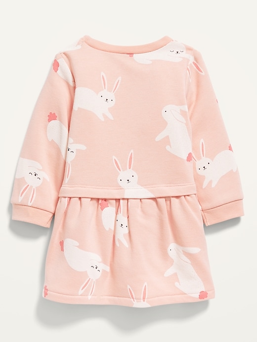 View large product image 2 of 2. Bunny-Print Sweatshirt Dress for Baby