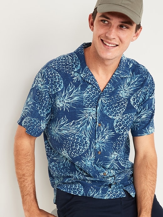 Old Navy - Tropical-Print Short-Sleeve Camp Shirt for Men