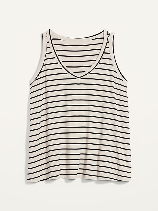 View large product image 2 of 2. Luxe Striped Plus-Size V-Neck Tank Top