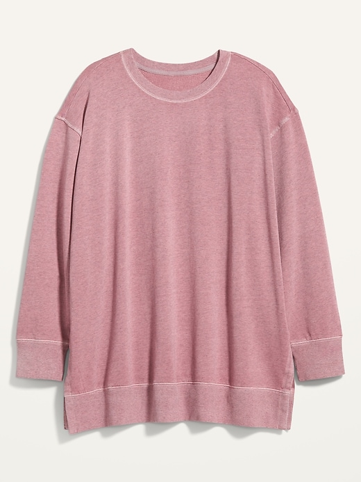 View large product image 2 of 2. Oversized Specially Dyed Plus-Size Tunic Sweatshirt
