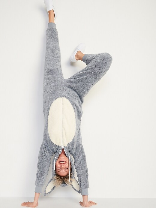Image number 1 showing, Cozy Hooded One-Piece Bunny Pajamas