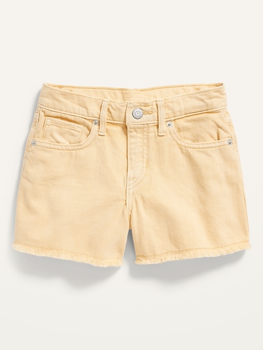View large product image 1 of 2. Extra High-Waisted Pop-Color Cut-Off Jean Shorts for Girls