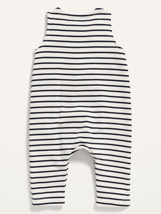 View large product image 2 of 2. Unisex French Terry Striped Henley One-Piece for Baby