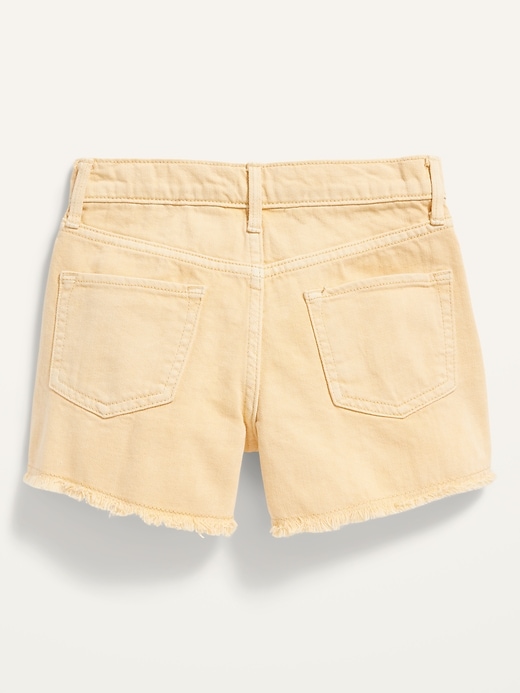 View large product image 2 of 2. Extra High-Waisted Pop-Color Cut-Off Jean Shorts for Girls