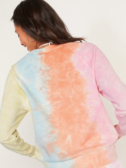 Image number 2 showing, Logo-Graphic Tie-Dyed Sweatshirt for Women